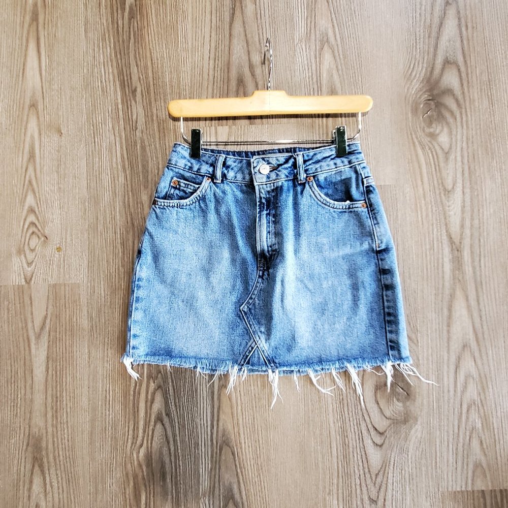 TOPSHOP moto denim jean skirt mini